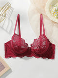 womens-lace-with-steel-ring-gathering-push-up-close-fitting-bra-8261823 - Easydrop
